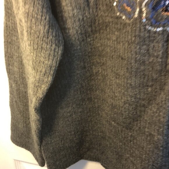 M Zara grey embroidered sequinned sweater - Picture 11 of 12